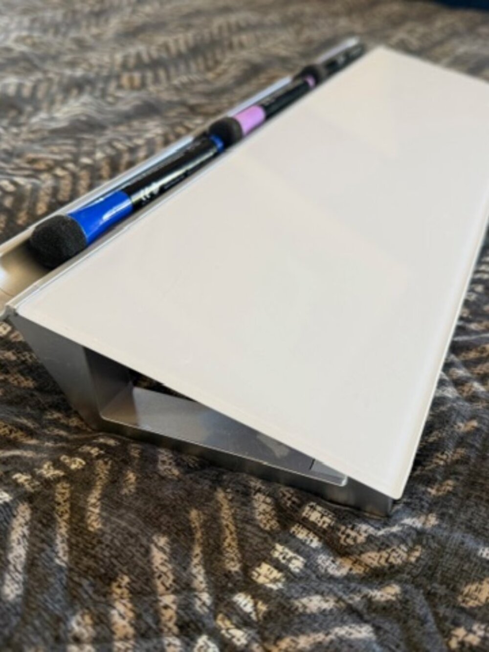 Quartet Glass Dry Erase Desktop Whiteboard Pad (18" x 6") w/ Storage + Markers
